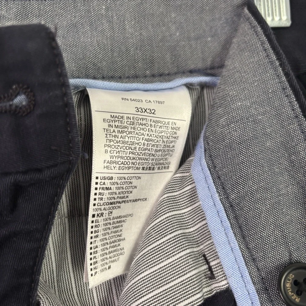 Banana‎ Republic Men's Aiden Fit Cotton Chino Pants Navy 33x32